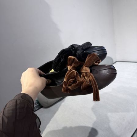 850-1复古法式风格方头百搭女单鞋