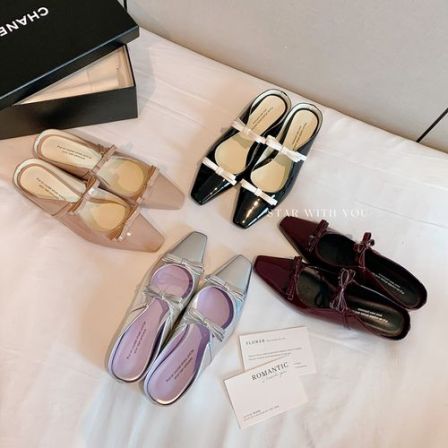 【STAR】法式气质晚风蝴蝶结半包精致百搭温柔厚底玛丽珍半拖4cm