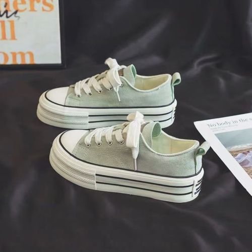 高端厚底帆布鞋女2026年新款休闲板鞋吸睛红色炸街港风经典款6059主图