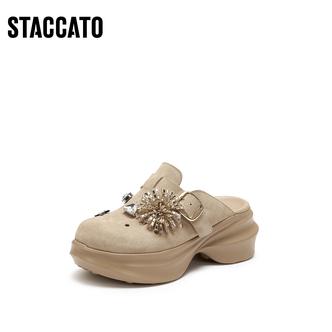 思加图2026春季新款勃肯鞋穆勒拖厚底增高凉拖鞋外穿女鞋EE523AH6主图