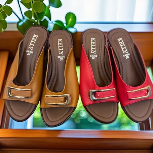 泰国原装进口时尚柔软皮扣拖鞋主图