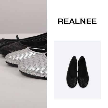 REALNEE【芭蕾舞者】BV头层牛皮编织单鞋手工高定玛丽珍鞋X0803