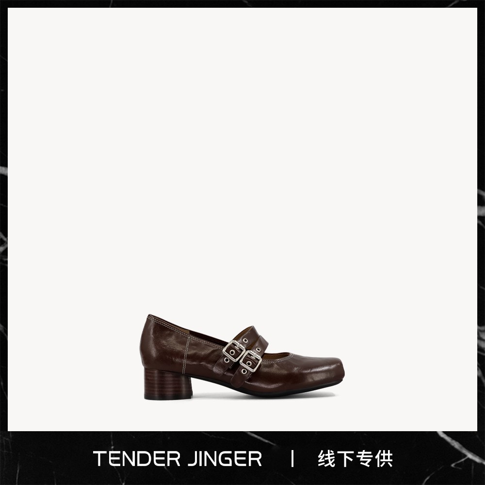 Tender Jinger｜线下专供 新款手抓油腊胎牛皮单鞋玛丽珍ZS1312主图