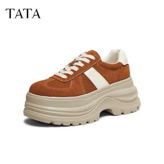 TATA他她春季新款休闲厚底增高板鞋运动百搭时尚撞色女鞋CKH01CM5