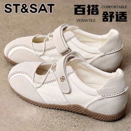 星期六真皮轻便玛丽珍鞋女2026新款春季透气百搭平底高颜值德训鞋