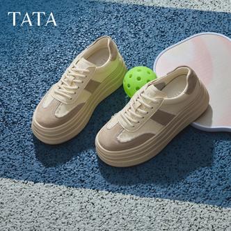 TATA他她春季新款甜美百搭厚底板鞋时尚运动休闲鞋女鞋子CT908CM5主图