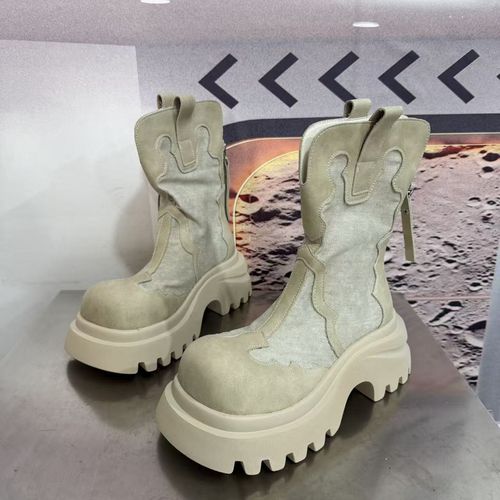 329-3新款2025精品百搭潮流马丁靴中筒烟筒黑色女士主图