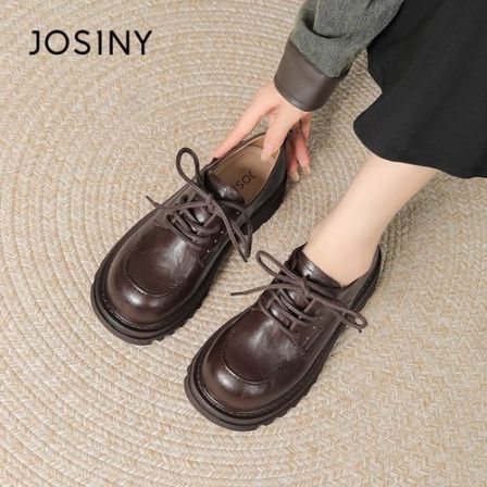 卓诗尼英伦风乐福鞋女款2026新款厚底增高粗跟小皮鞋软底百搭单鞋