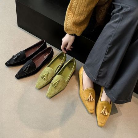 【Timelesss】2026春季时尚百搭气质马毛拼接小猫跟女士单鞋4cm