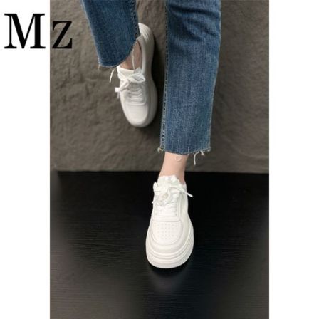 鞋匠小明第二代升级版增高小白鞋厚底系带百搭透气运动休闲单鞋女