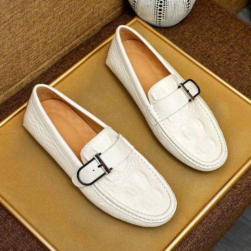 软底皮鞋男款低帮套脚皮鞋爆款2026新款男士时尚百搭真皮豆豆鞋主图