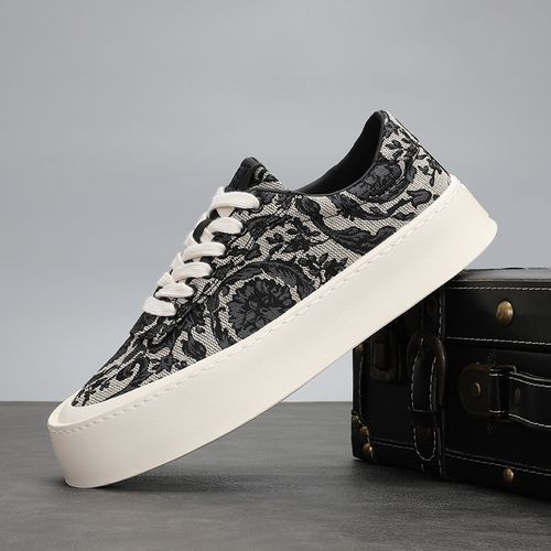 2026意式轻奢春夏透气休闲低帮鞋男士个性花色透气帆布鞋休闲板鞋主图
