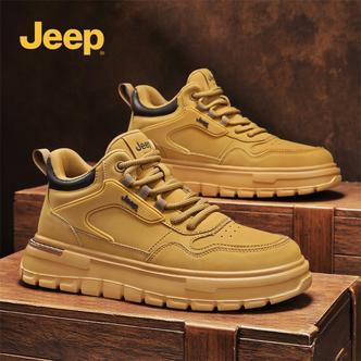 Jeep吉普马丁靴男2026新款英伦风复古高帮工装板鞋徒步运动大黄靴主图