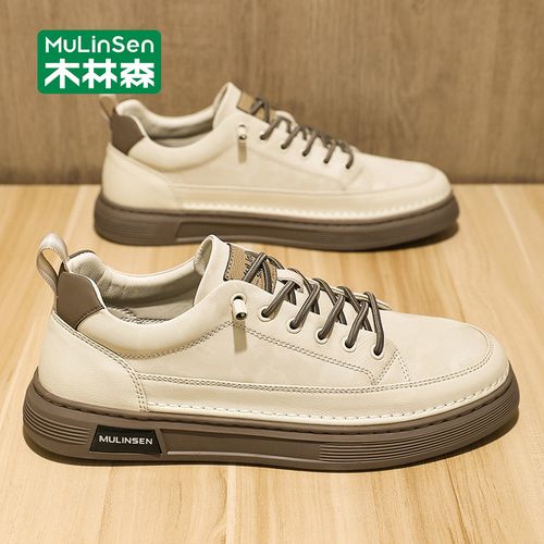 木林森男鞋2026新款春季休闲板鞋男款运动一脚蹬软底男士小白鞋主图