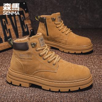 森马马丁靴男款2026春季新款复古英伦风工装靴子百搭休闲高帮板鞋主图