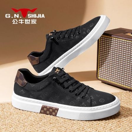 公牛世家春夏透气布鞋休闲鞋低帮系带韩版轻便男士板鞋休闲板鞋