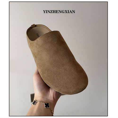 尹政贤 2026春夏新款复古百搭一脚蹬懒人包头勃肯半拖鞋主图