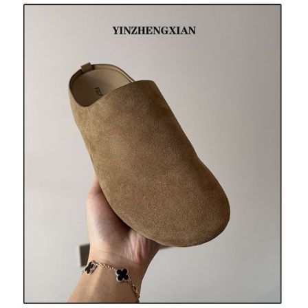 尹政贤 2026春夏新款复古百搭一脚蹬懒人包头勃肯半拖鞋