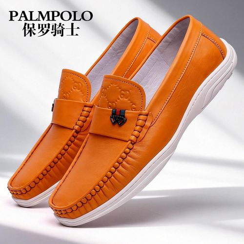 保罗骑士男鞋2026春季新款透气软底百搭一脚蹬豆豆鞋男休闲驾车鞋主图