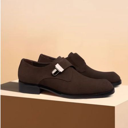 真皮磨砂皮商务休闲皮鞋男士时尚搭扣透气单鞋潮流翻毛反绒男鞋子