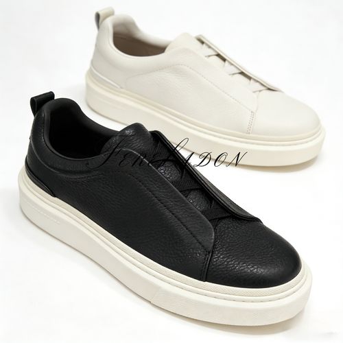 【杰/头层牛皮荔枝纹】春季新款男士一脚蹬休闲商务板鞋+1228主图