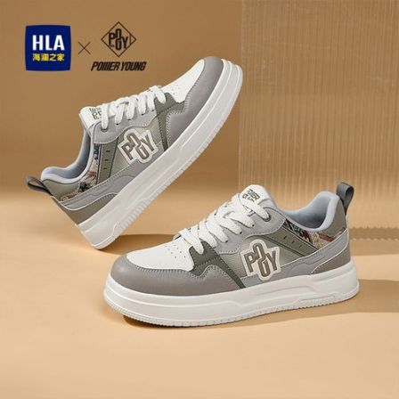 HLA/海澜之家男鞋2026春季新款潮流透气厚底运动板鞋男士休闲鞋