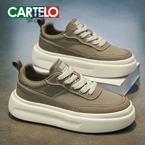 卡帝乐鳄鱼男鞋2026春季新款潮流百搭厚底增高板鞋低帮运动休闲鞋主图