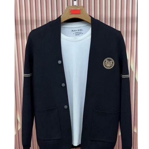 新款高端男士时尚休闲针织外套主图