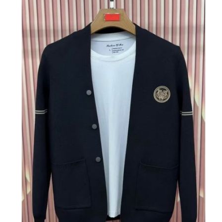 新款高端男士时尚休闲针织外套