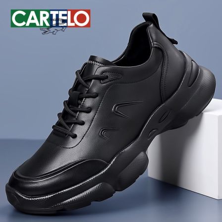 卡帝乐鳄鱼男鞋2026春秋休闲皮鞋防滑耐磨户外运动软底男士商务风