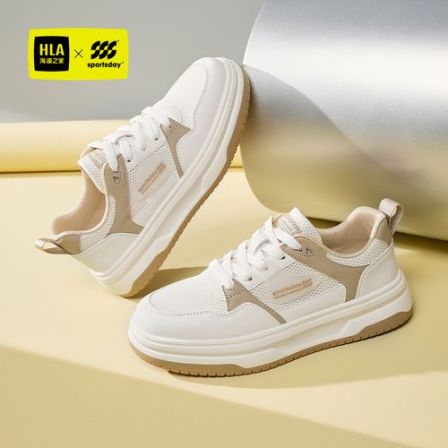 海澜之家男鞋2026春季新款百搭透气网面运动板鞋厚底休闲小白鞋