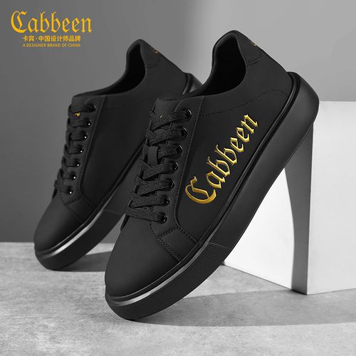 卡宾男生鞋子2026新款春增高厚底耐磨休闲板鞋男士潮流百搭小黑鞋主图