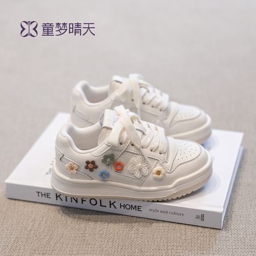 童梦晴天女童板鞋春季小白鞋软底儿童运动鞋防滑休闲鞋开学穿百搭主图