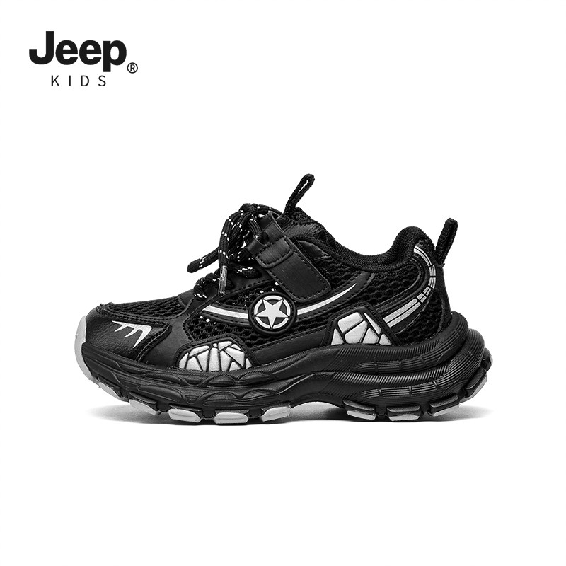 jeep男童老爹鞋儿童运动鞋春季款增高防滑女童跑步鞋户外网面童鞋主图