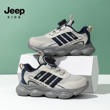 Jeep儿童鞋子户外透气童鞋网面老爹鞋厚底男童轻便休闲鞋女童鞋子
