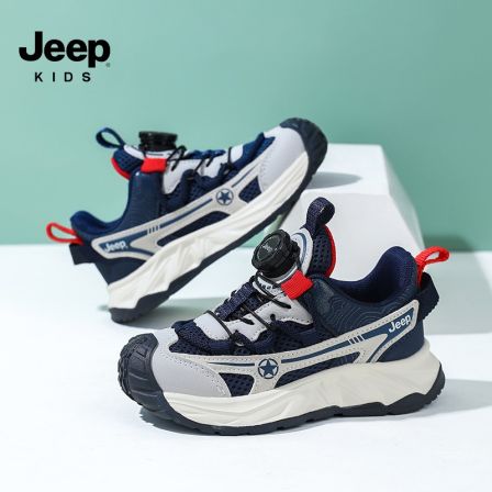Jeep男童运动鞋春款新款网面透气防滑儿童户外登山鞋女童百搭跑鞋
