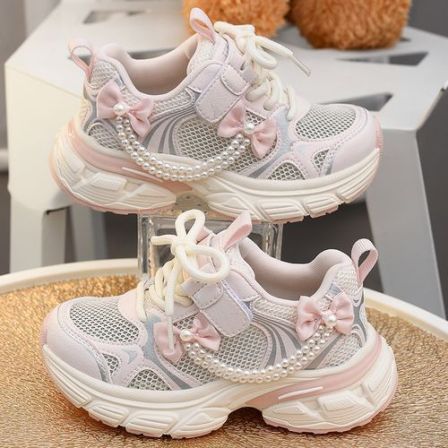 蜡比小星运动鞋2026新款夏季网眼女童公主风老爹鞋透气童鞋跑步鞋