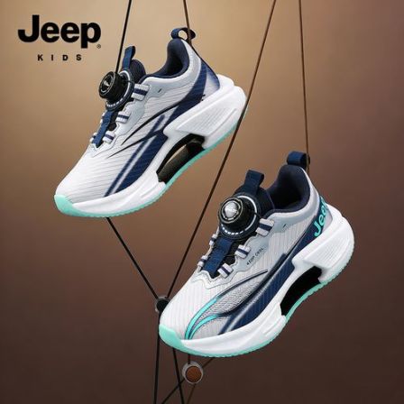 Jeep儿童碳板减震网面鞋轻便跑步鞋春秋透气男童运动鞋防滑篮球鞋