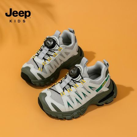 jeep童鞋男童户外防滑登山鞋春季网面透气女童运动鞋中大童跑步鞋