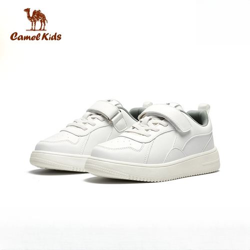 小骆驼男童小白鞋2025新款学生低帮表演会白色儿童运动鞋女童板鞋主图