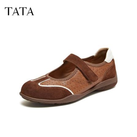 TATA他她2026春新款复古浅口单鞋百搭撞色休闲玛丽珍鞋女U4A01AQ6