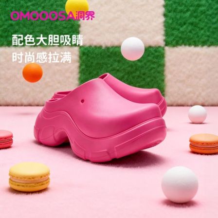 洞界硬糖洞洞鞋厚底复古休闲女鞋贴合显瘦防滑拖鞋-DB