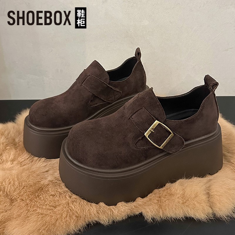 SHOEBOX鞋柜7cm松糕厚底增高勃肯鞋女款女2025新款乐福鞋单鞋女鞋主图
