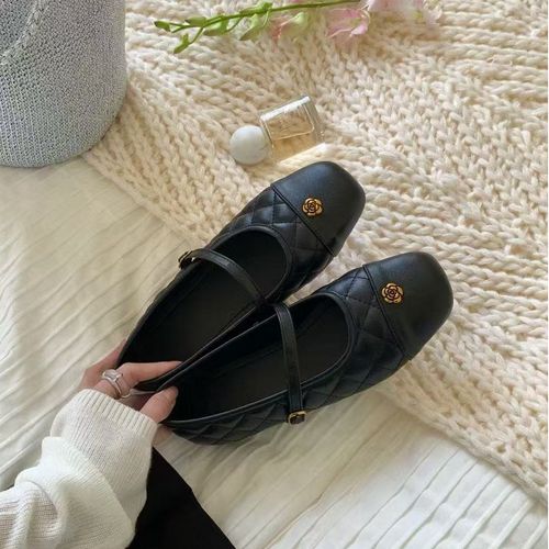 ~4㎝内增高金扣菱格玛丽珍小单鞋主图