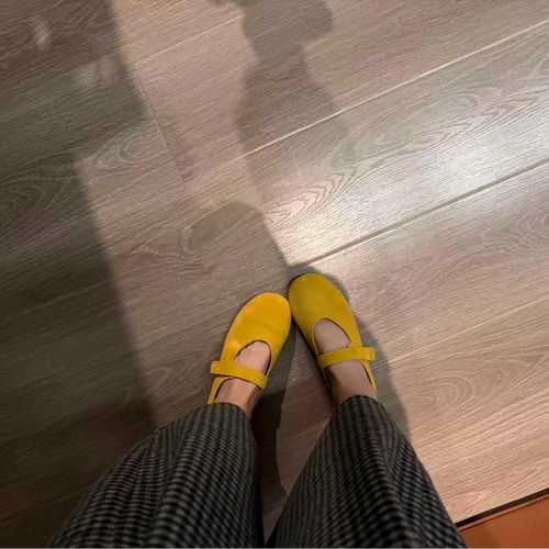 真皮浅口玛丽珍鞋女平底单鞋春季新款复古仙女风瓢鞋主图