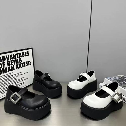 广州欧货【云熙】早春真皮6cm勃肯圆头洋气轻奢乐福鞋1118-2主图