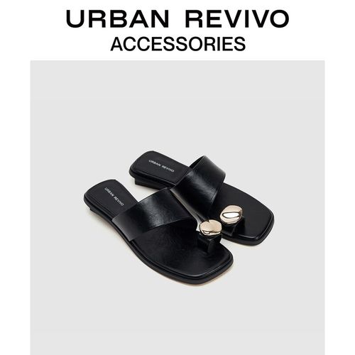URBAN REVIVO2026夏季新款女士气质金属装饰拖鞋UAWS60042+主图