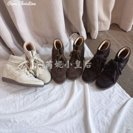 ReneChristine【私模底】6.5cm新款百搭圆头内增高高帮休闲女鞋真皮