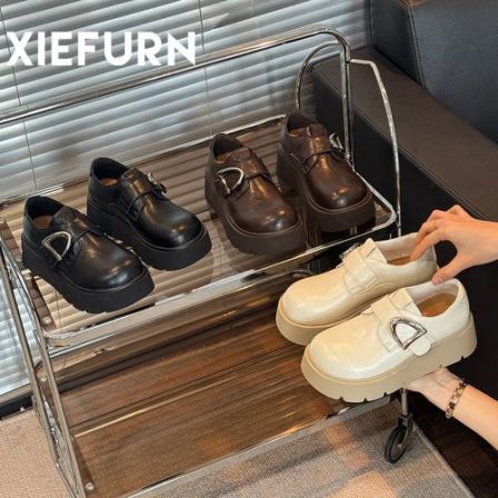 XIEFURN/鞋夫人乐福鞋女2026新款小皮鞋洋气厚底增高英伦风单鞋