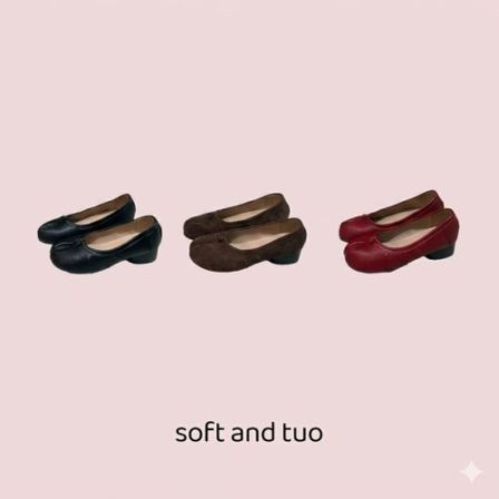 【tuotuo grain】分趾修面皮春季一脚蹬浅口单鞋复古韩版